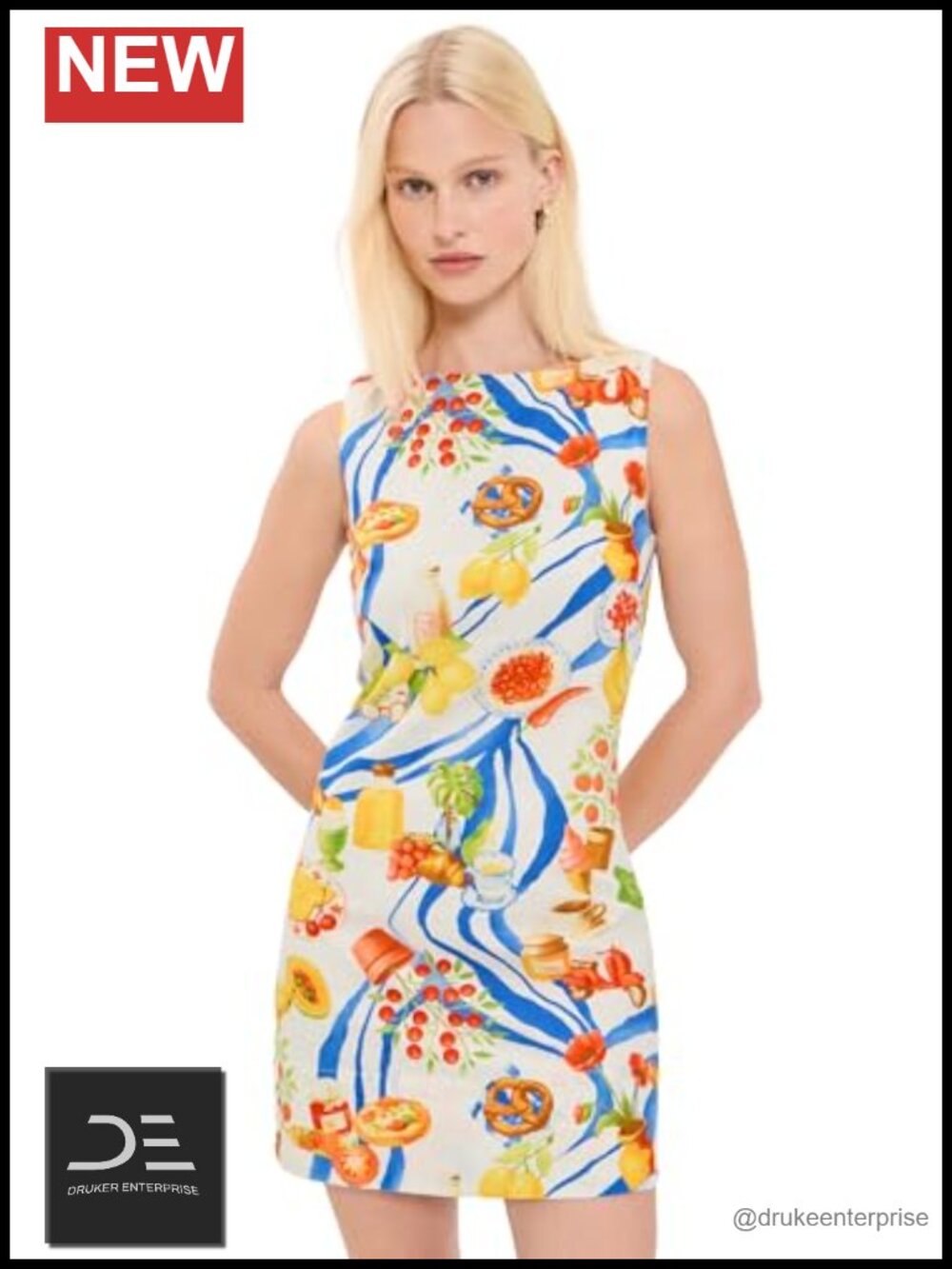 Women's Shift Mini Dress Sleeveless Boat Neck Lightweight Casual